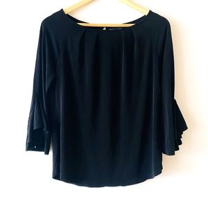 NY & Company Black Blouse with Fun Sleeves